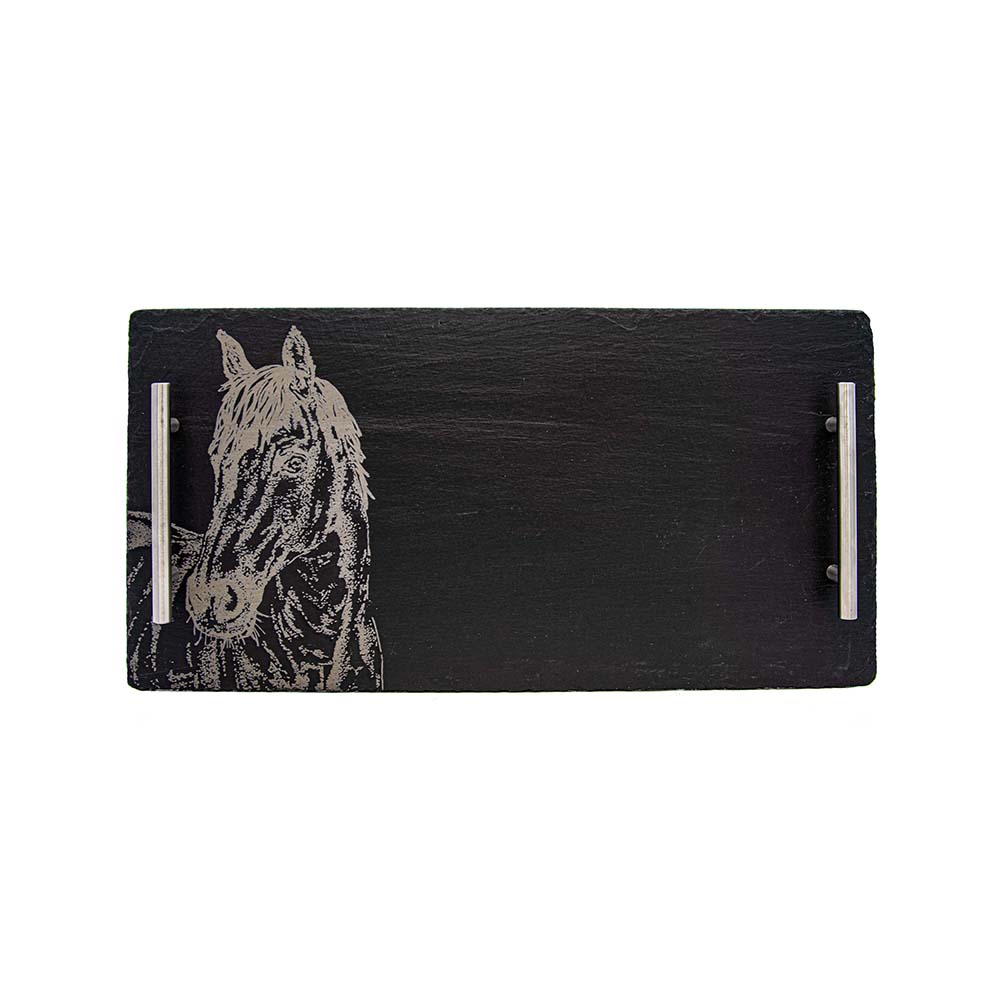 Picture of Lg Horse Portrait Slate Serving Tray