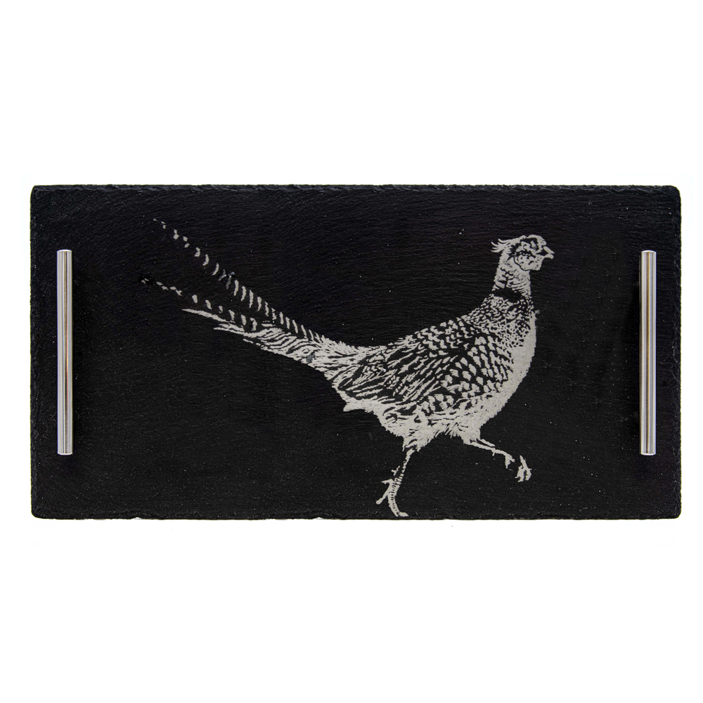 Picture of Lg Pheasant Slate Serving Tray - GIFT BOXED