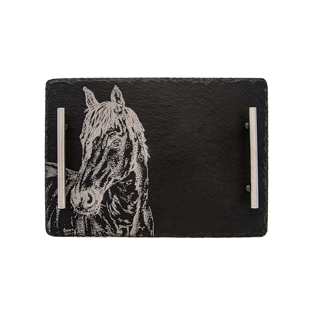 Picture of Md Horse Portrait Slate Serving Tray