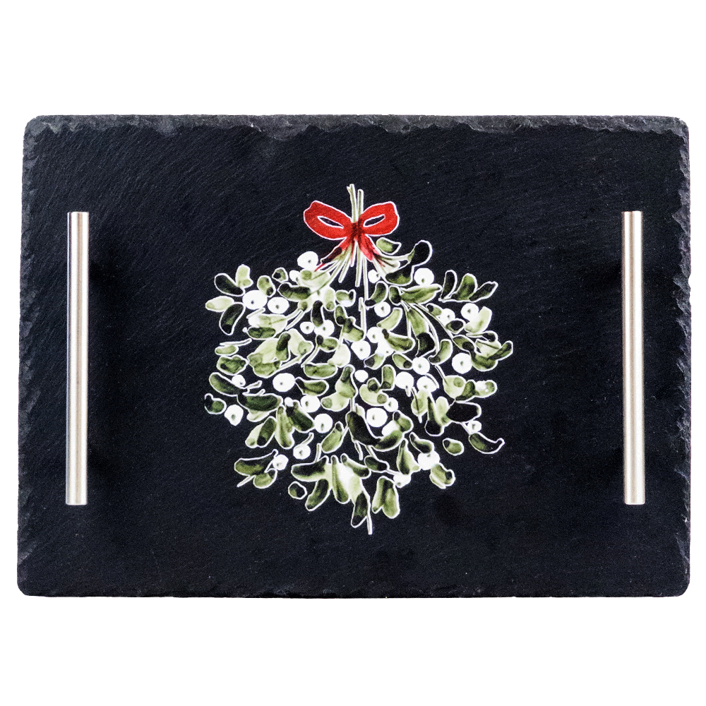 Picture of Medium Slate Tray - Mistletoe