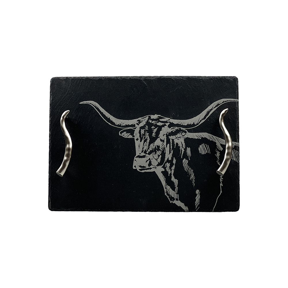 Picture of Slate Serving Tray – Medium – Texas Longhorn