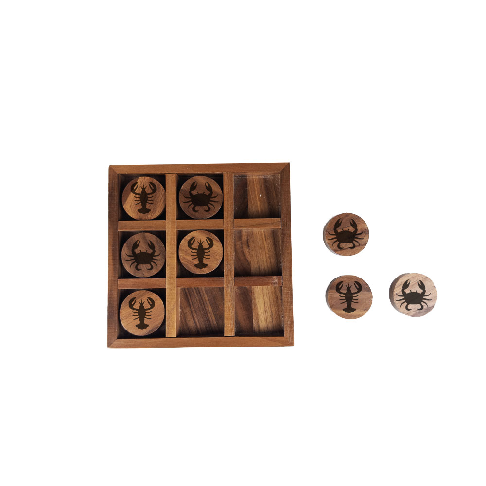 Picture of Tic Tac Toe Game Walnut Wood - Crab & Lobster