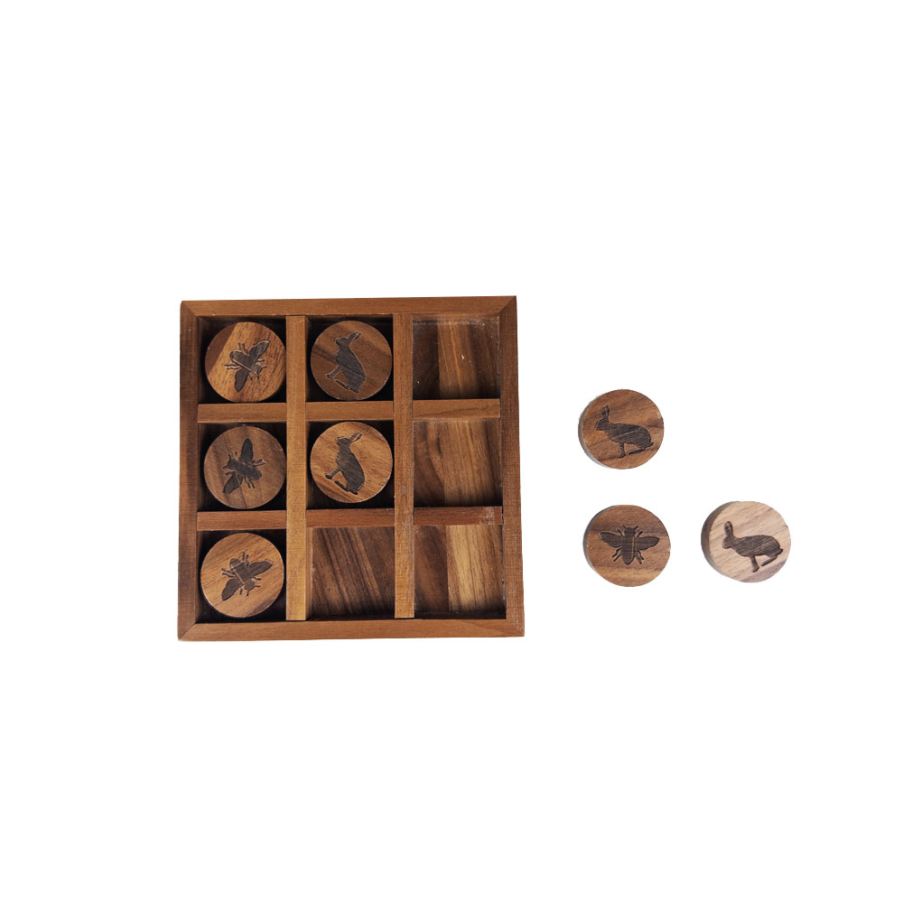 Picture of Tic Tac Toe Game Walnut Wood - Hare& Bee