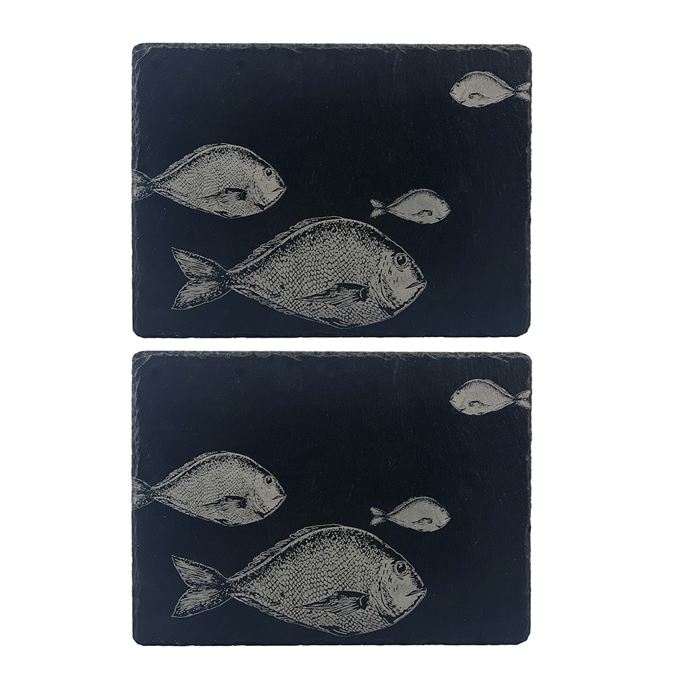 Picture of 2 Slate Place Mats - Fish Repeat