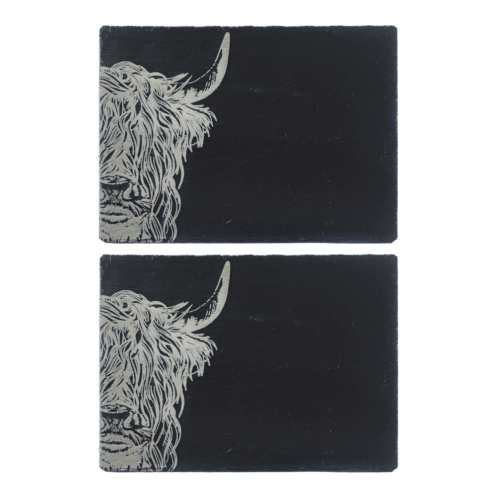 Picture of 2 Highland Cow Slate Place Mats