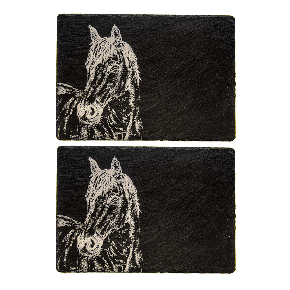 Picture of 2 Slate Horse Portrait Slate Place Mats