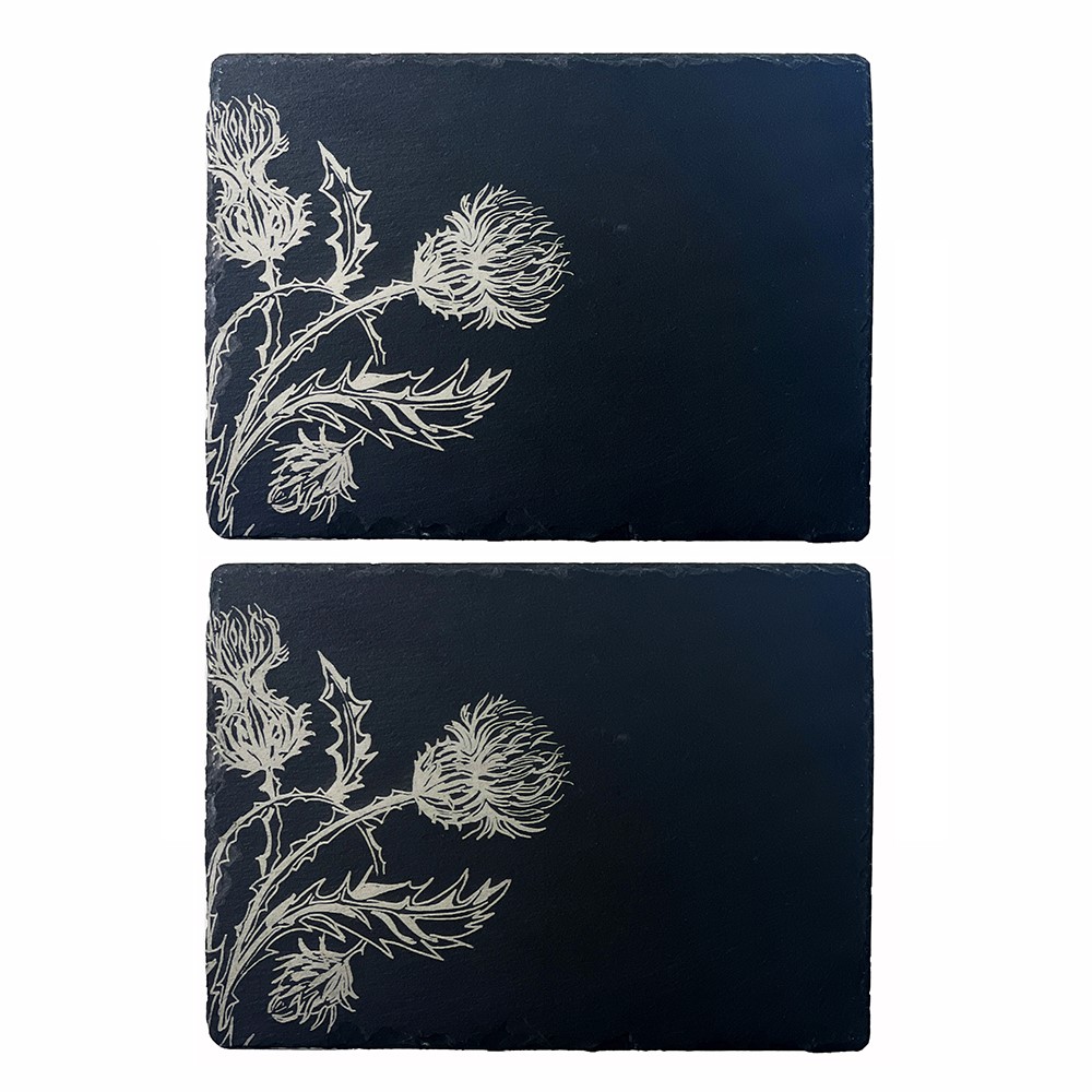 Picture of 2 Slate Place Mats  - Thistle Trio