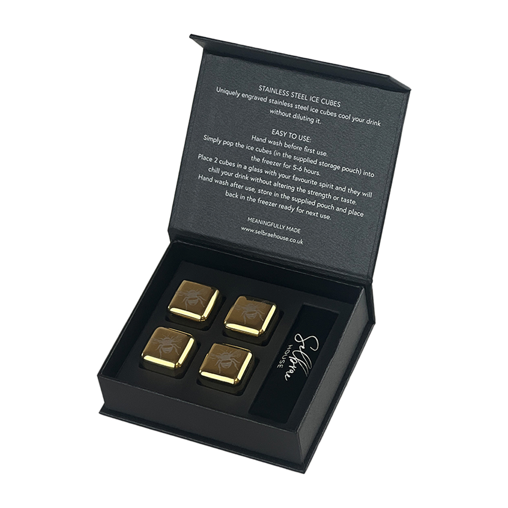 Picture of 4  Bee Stainless Steel Ice Cubes