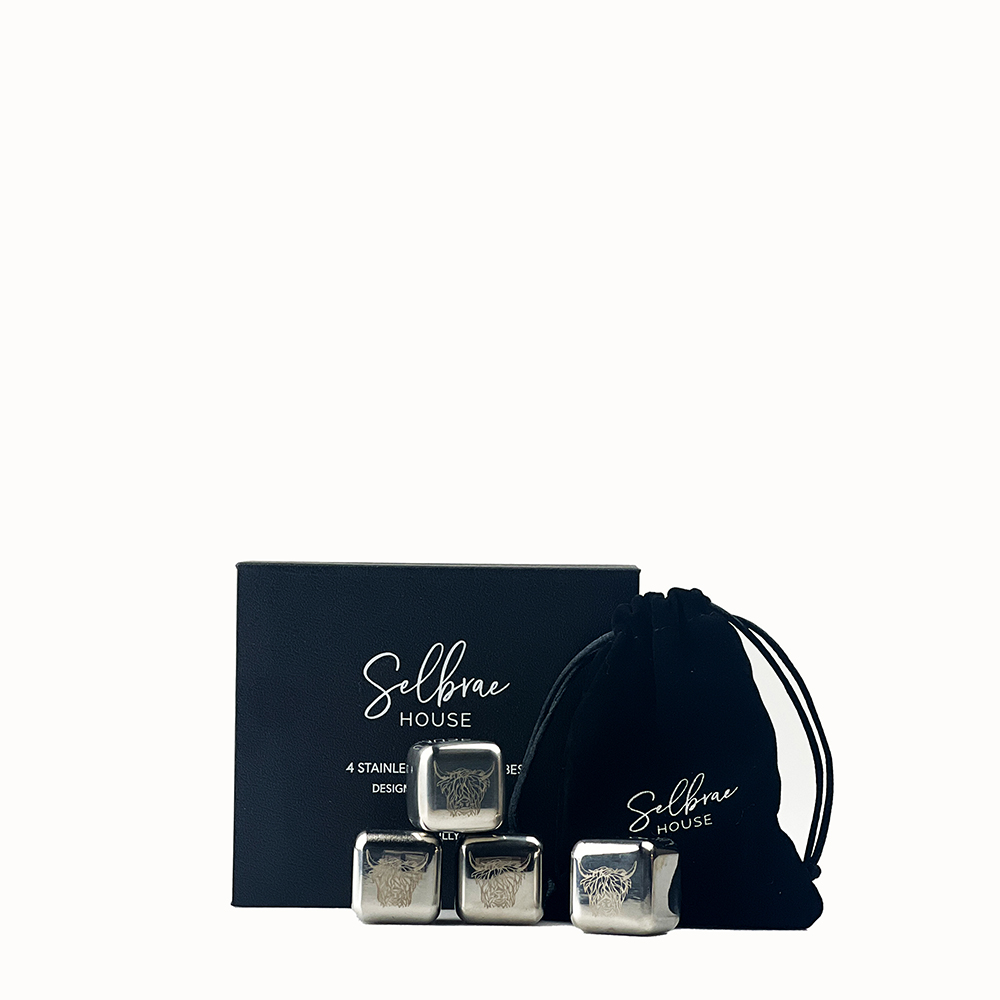 Picture of 4 Stainless Steel Ice Cubes - Highland Cow