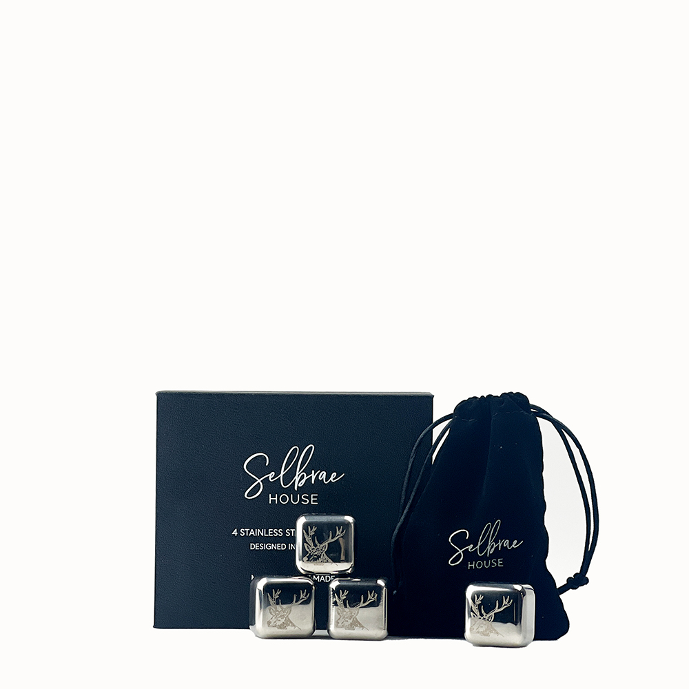 Picture of 4 Stainless Steel Ice Cubes - Stag