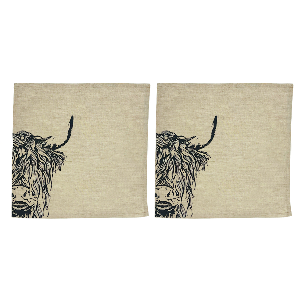 Picture of 2 Linen Napkins - Highland Cow