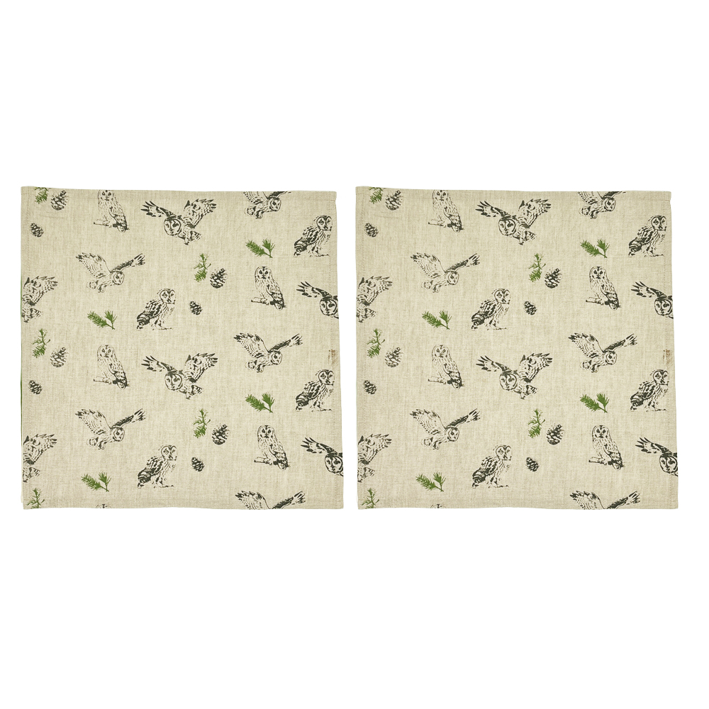 Picture of 2 Linen Napkins - Tawny Owl Repeat