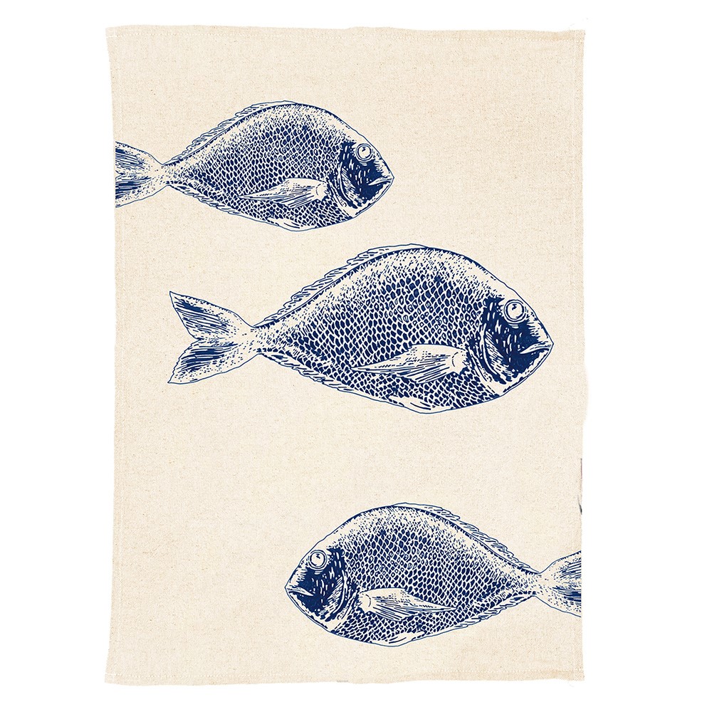 Picture of Linen Tea Towel - Fish Repeat