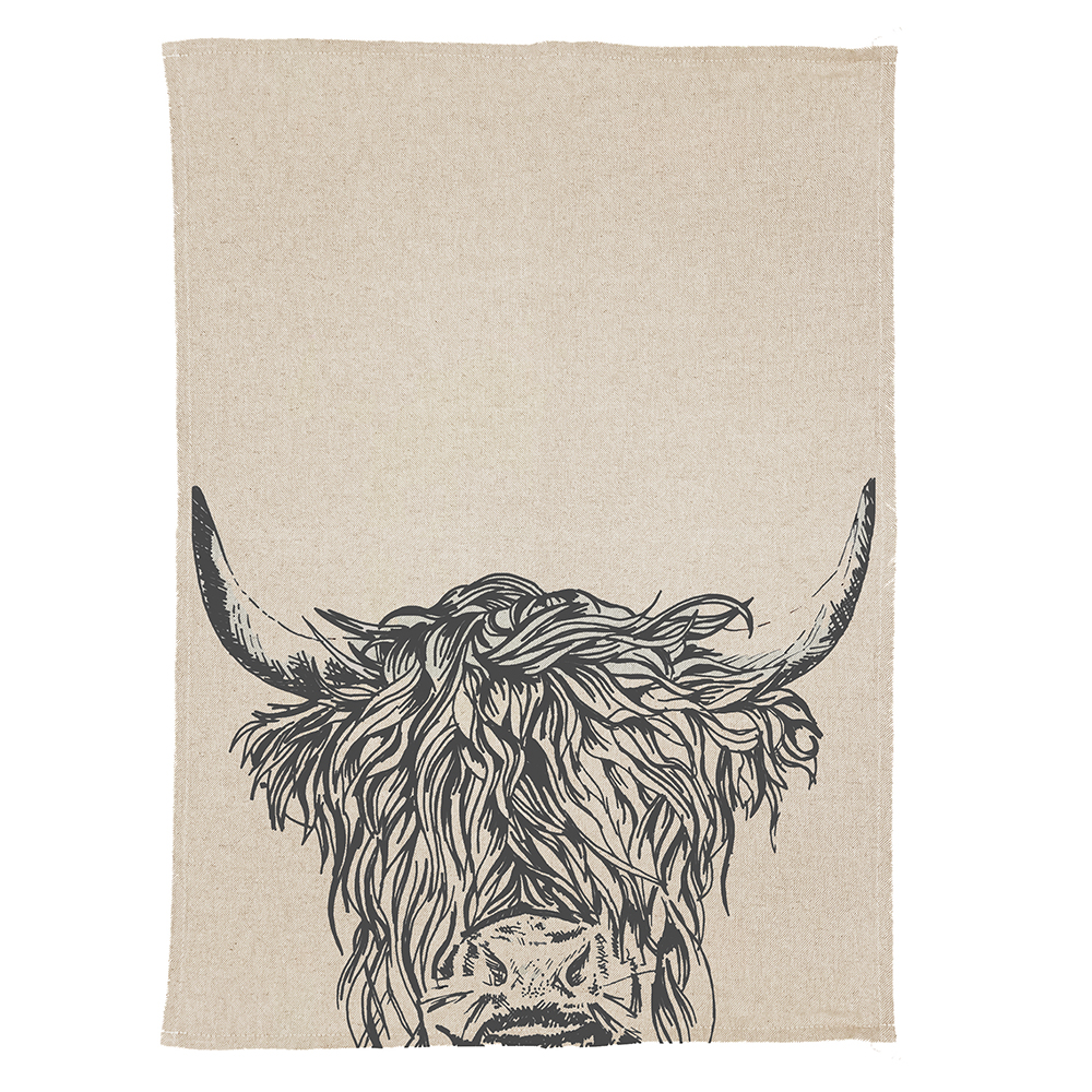 Picture of Linen Tea Towel - Highland Cow