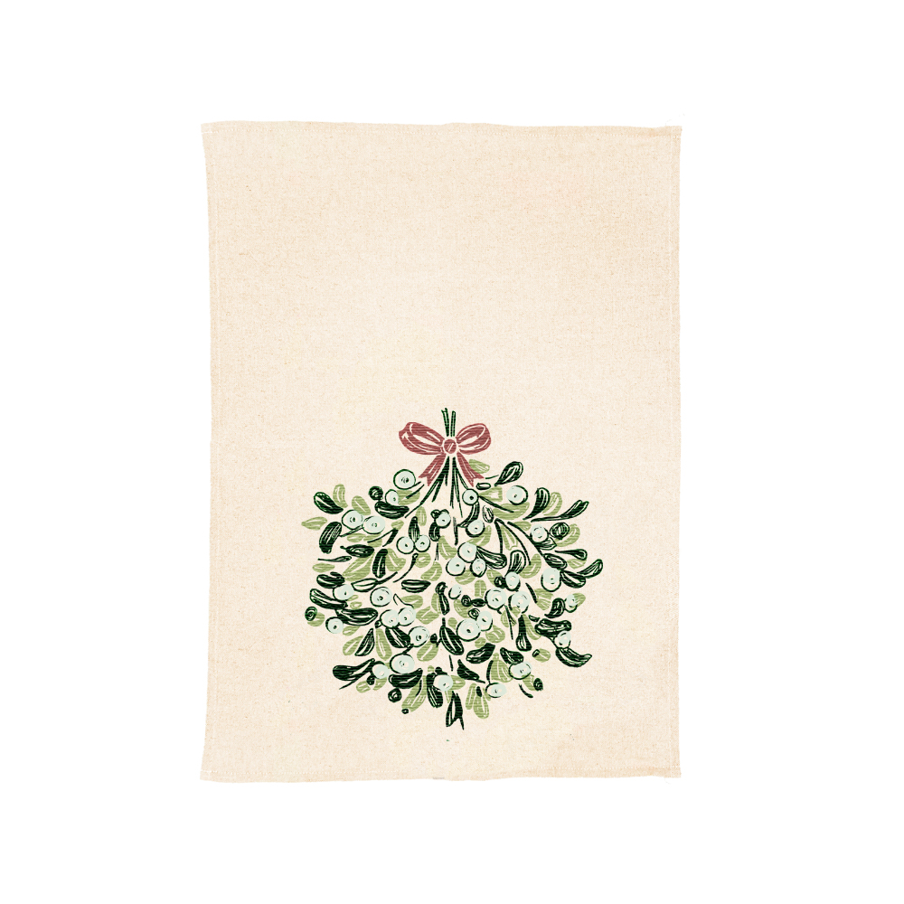 Picture of Linen Tea Towel - Mistletoe