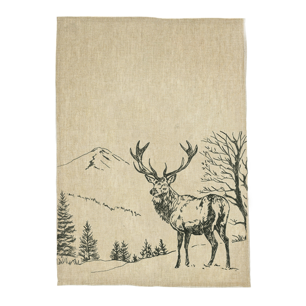Picture of Linen Tea Towel - Scenic Stag