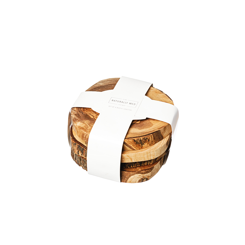 Picture of 4 Rustic Coasters Olive Wood