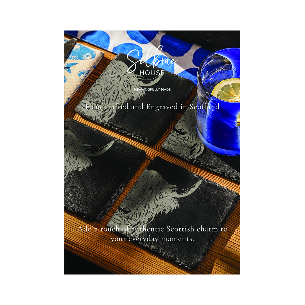 Picture of A6 POS CARD - Highland Cow Slate Coasters