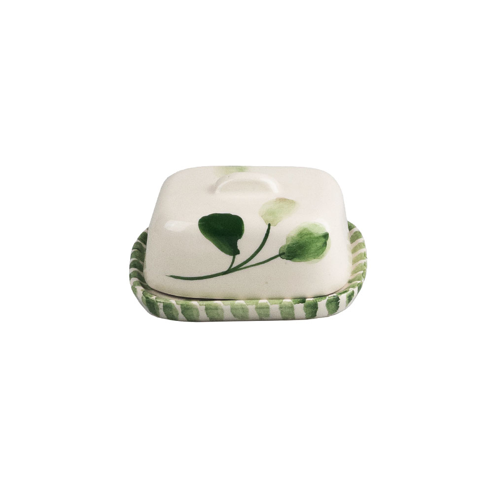 Picture of Mini Ceramic Butter Dish & Knife Set - Flora