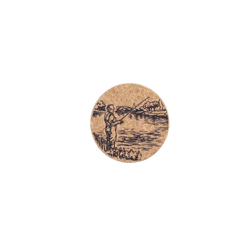 Picture of Single Cork Coaster - Fishing