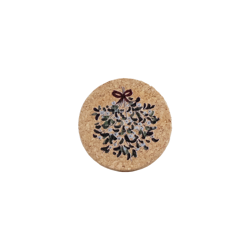 Picture of Cork Coaster - Mistletoe