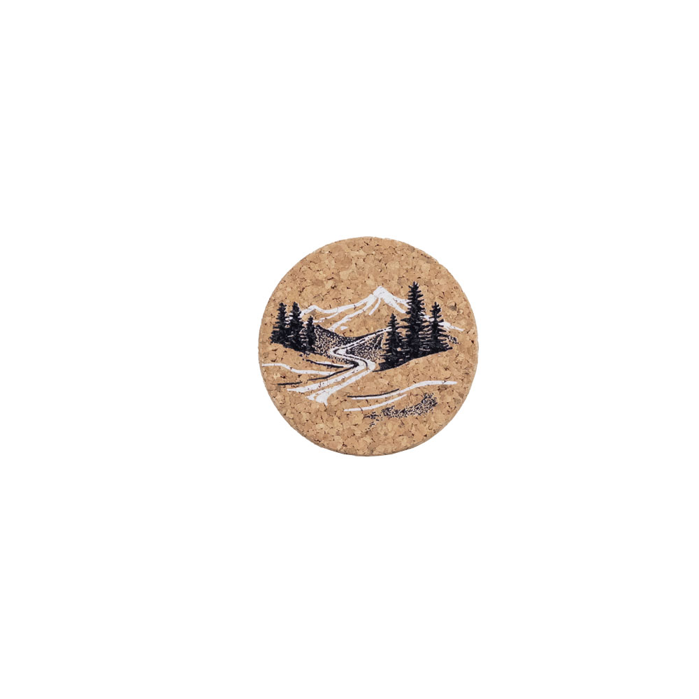 Picture of Single Cork Coaster - Mountain