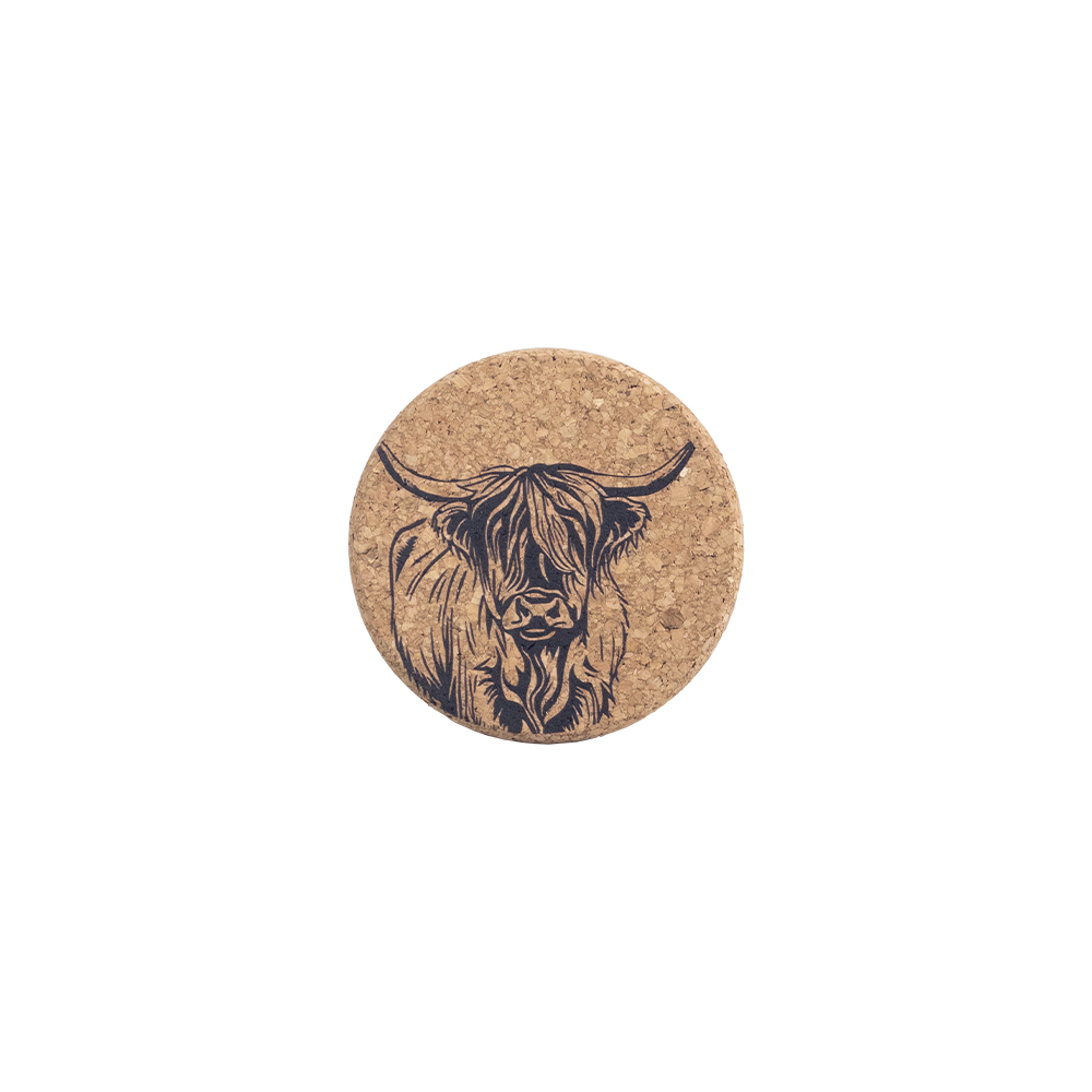 Picture of Single Cork Coaster - Highland Cow