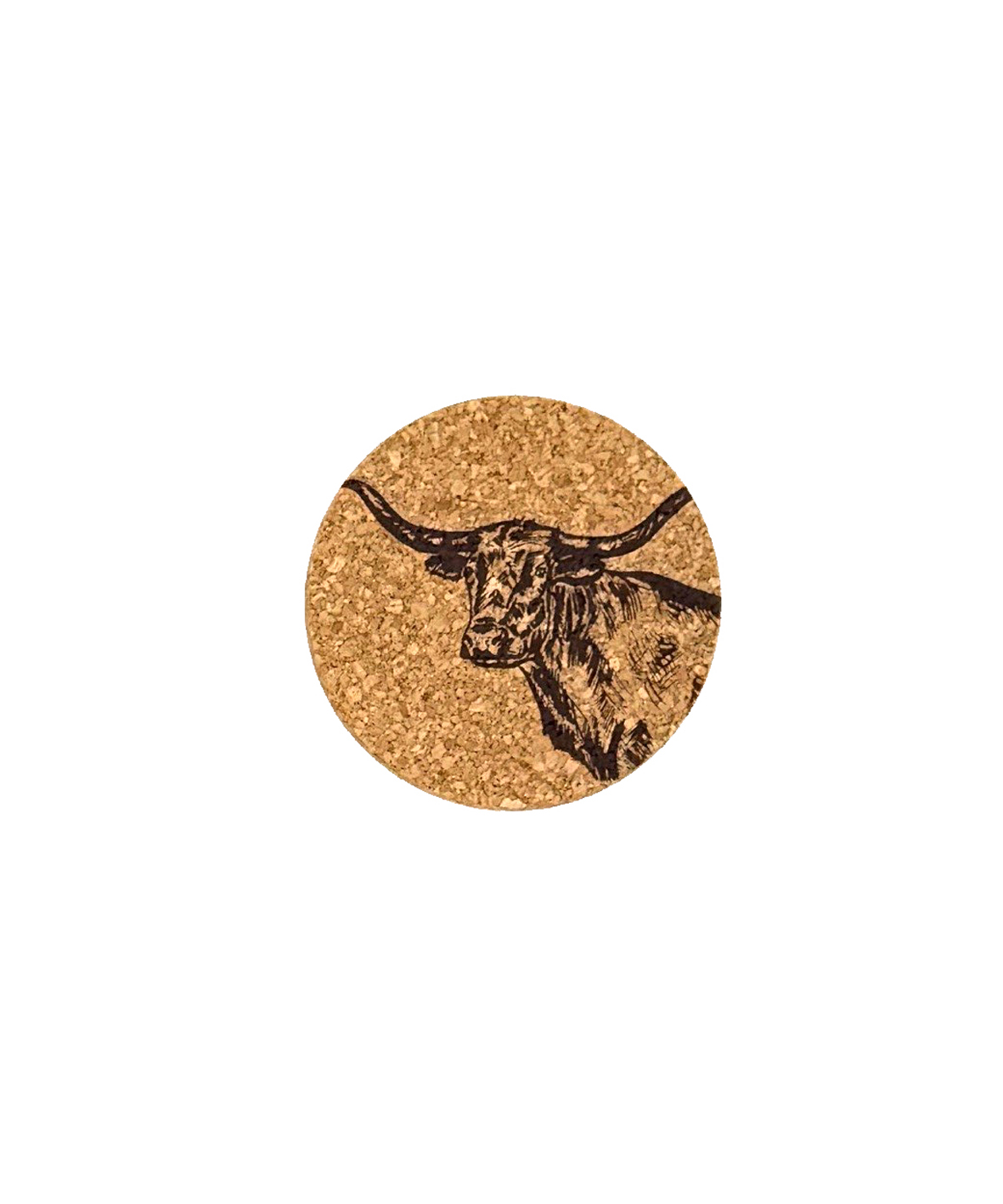 Picture of Single Cork Coaster - Texas Longhorn