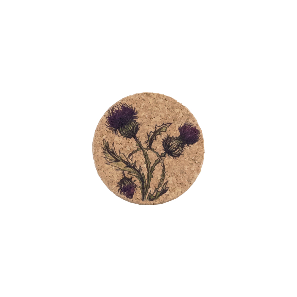 Picture of Single Cork Coaster - Thistle