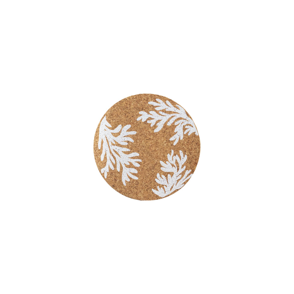 Picture of Single Cork Coaster - White Coral