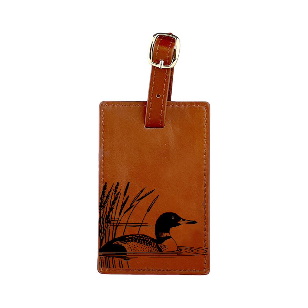 Picture of Leather Luggage Tag – Loon Bird
