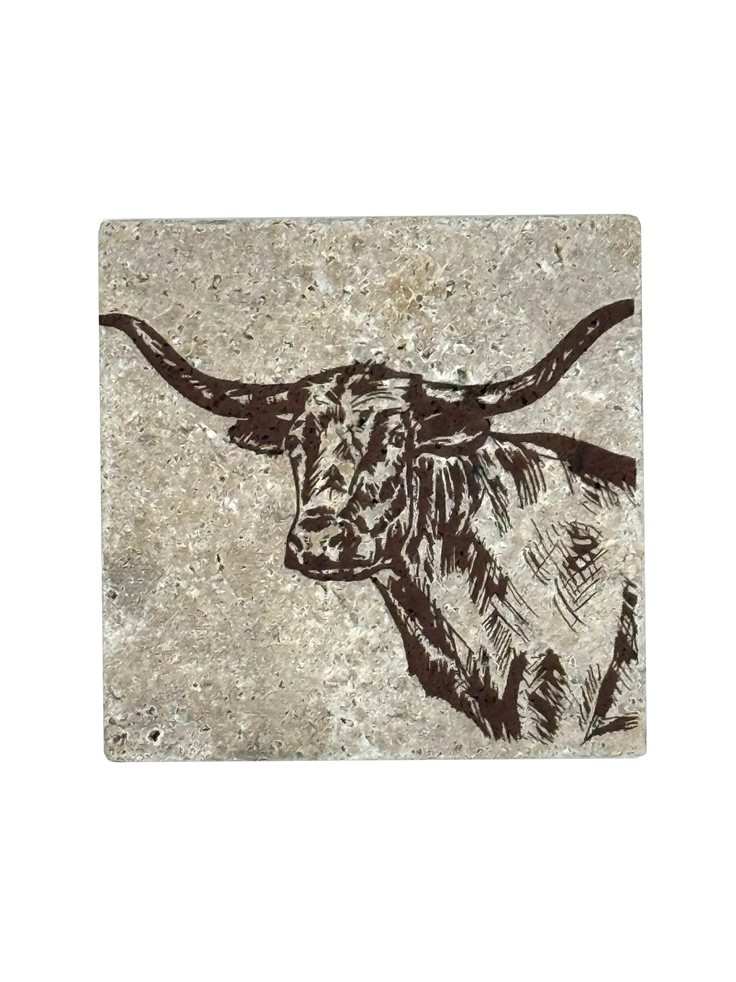 Picture of Single Stone Coaster - Texas Longhorn