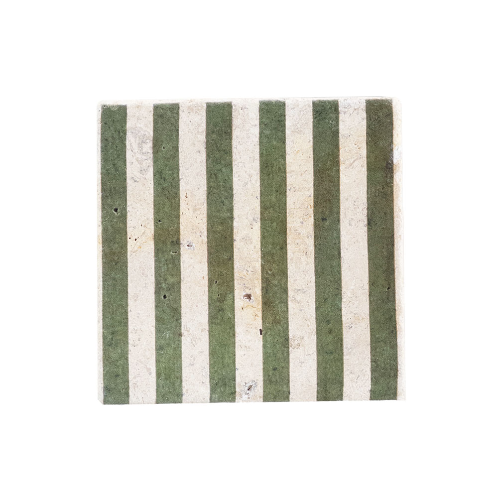 Picture of Single Stone Coaster - Green Stripe