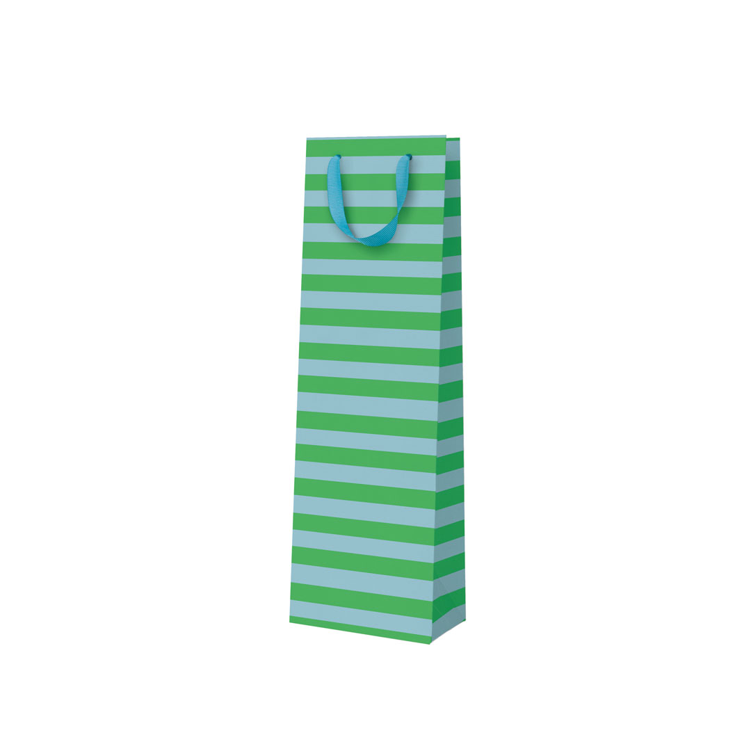 Picture of Green and Blue Stripe Bottle Bag (11781)
