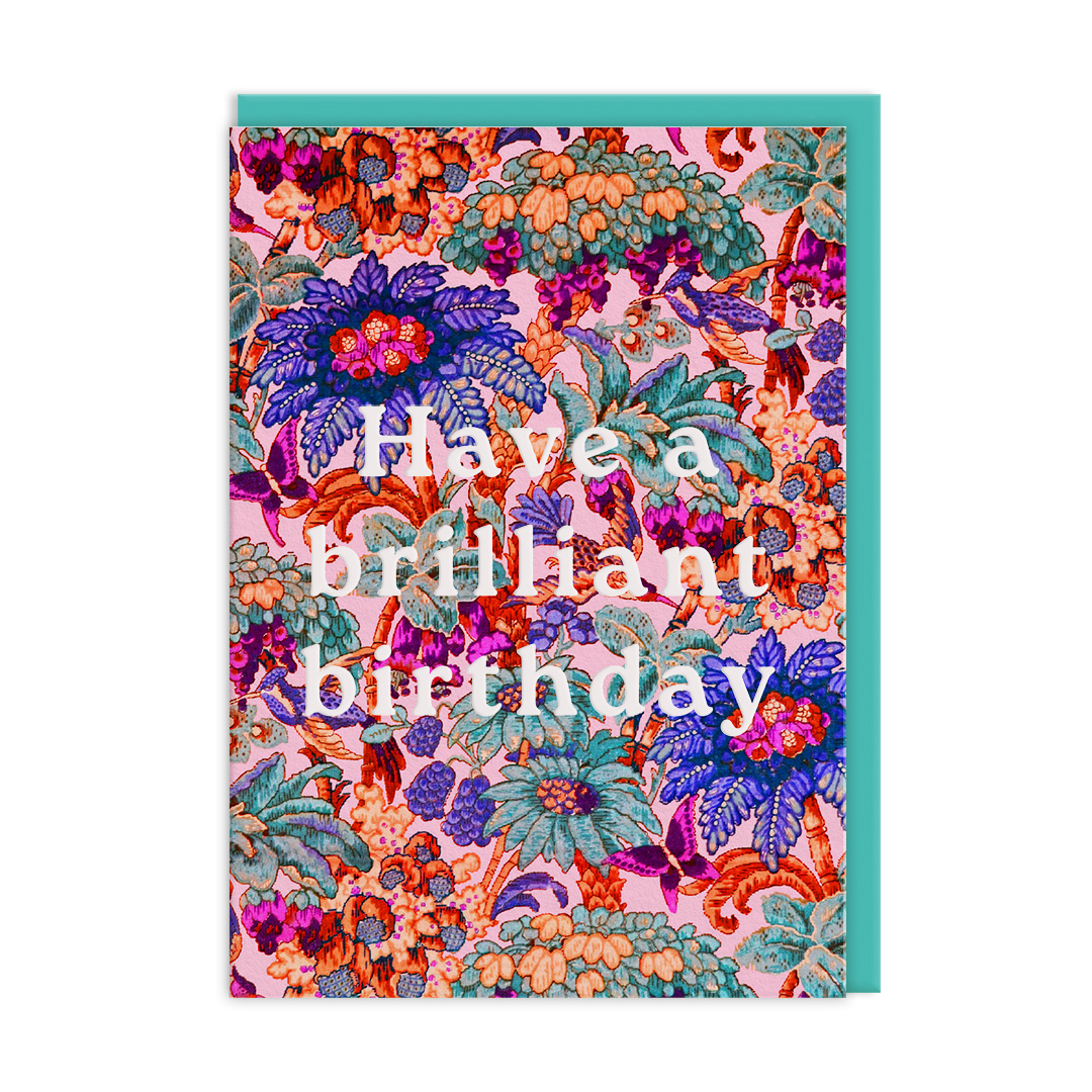 Picture of Neon Floral Coral Jungle Greeting Card (12587)