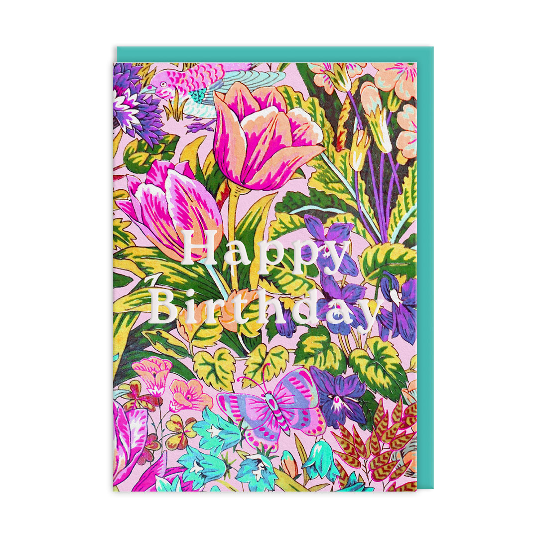 Picture of Neon Floral Mawson Tulip Greeting Card (12589)