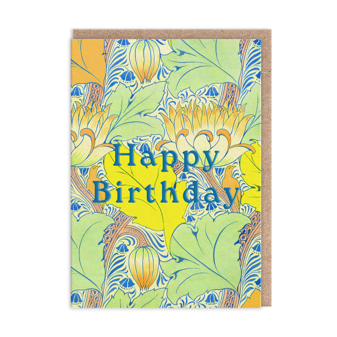Picture of Neon Floral Arts & Crafts Greeting Card (12594)