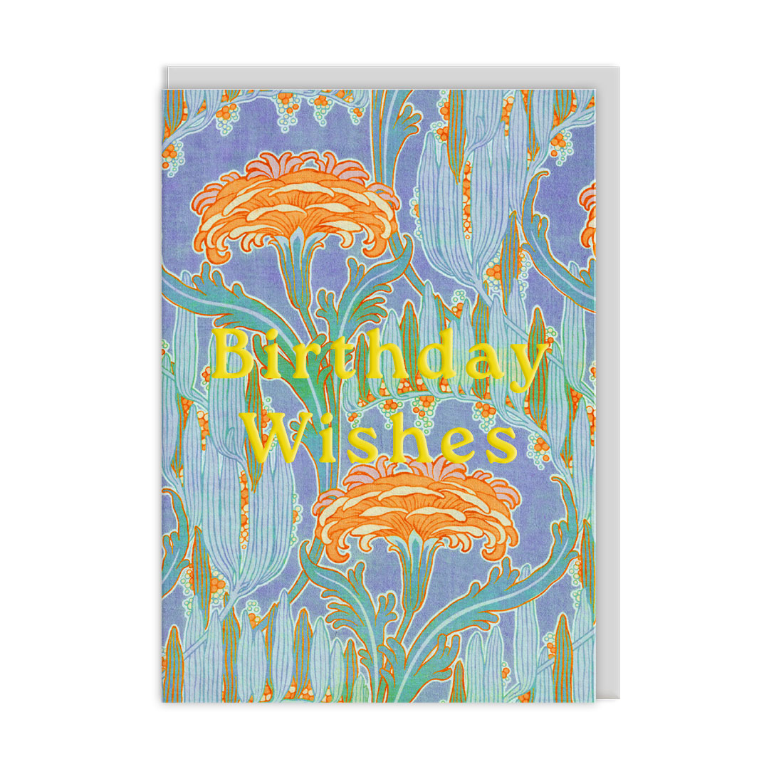 Picture of Neon Floral Orange Flower Greeting Card (12596)