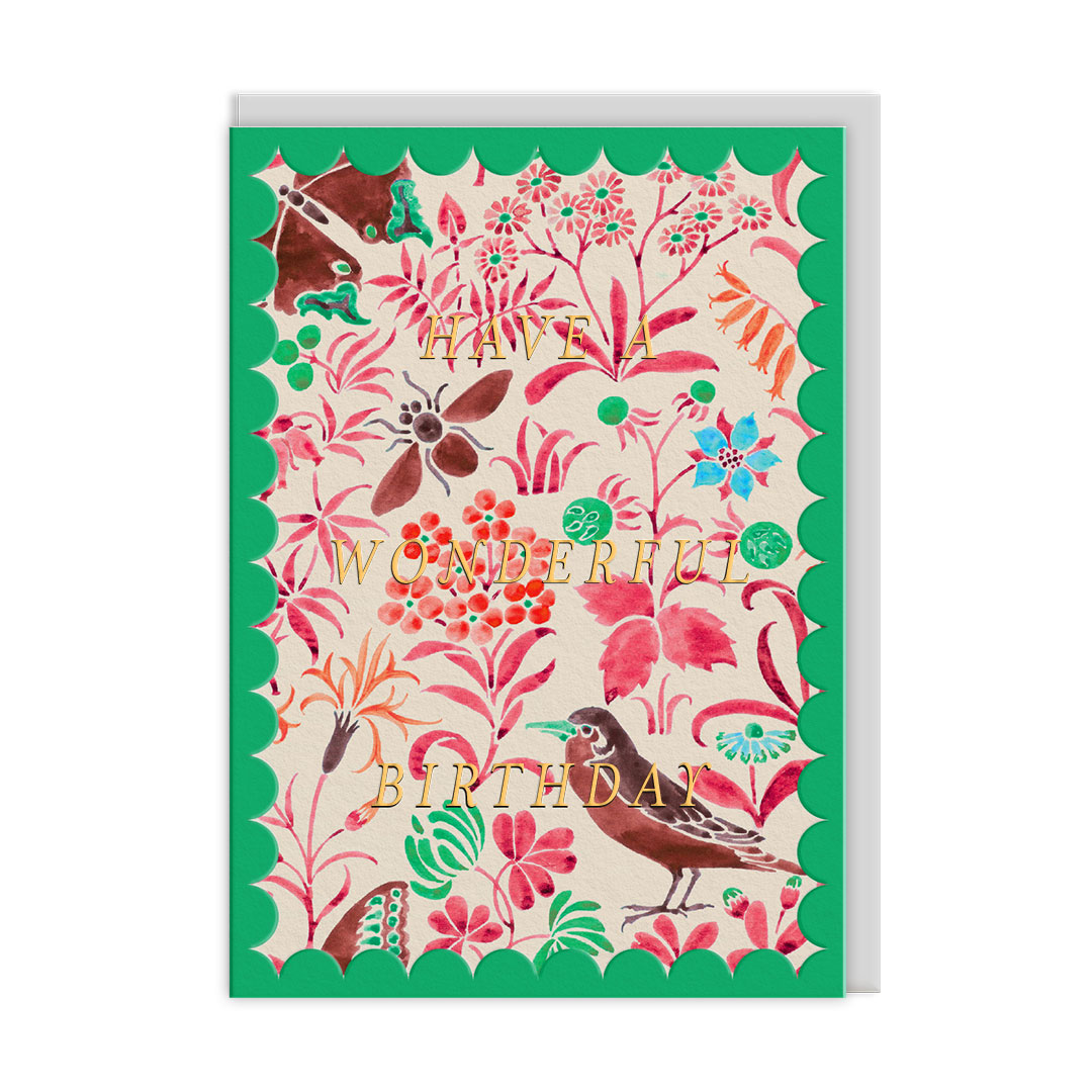 Picture of Scalloped Voysey Wildlife Greeting Card (12613)