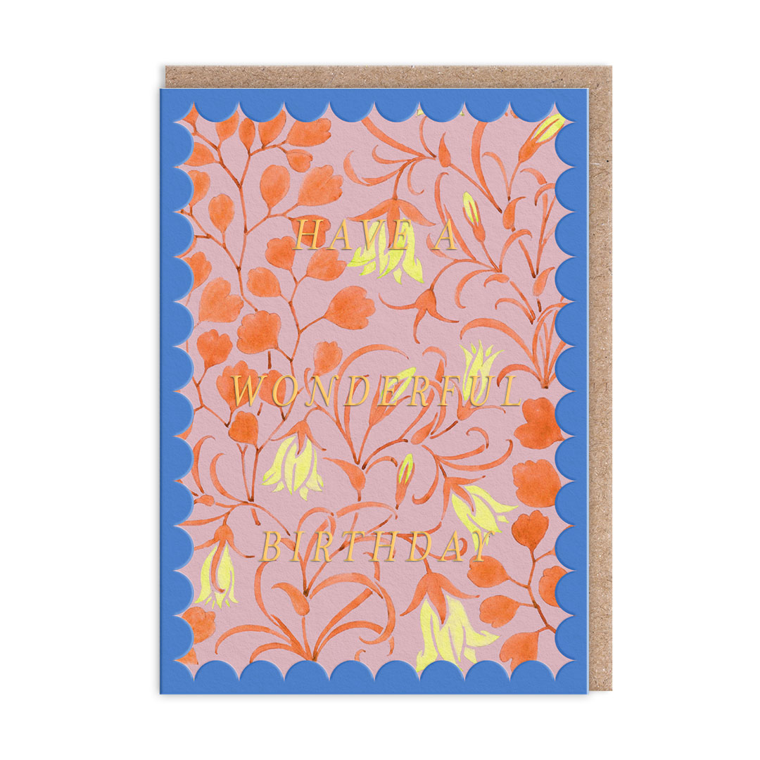 Picture of Scalloped Pale Yellow Flower Greeting Card (12614)