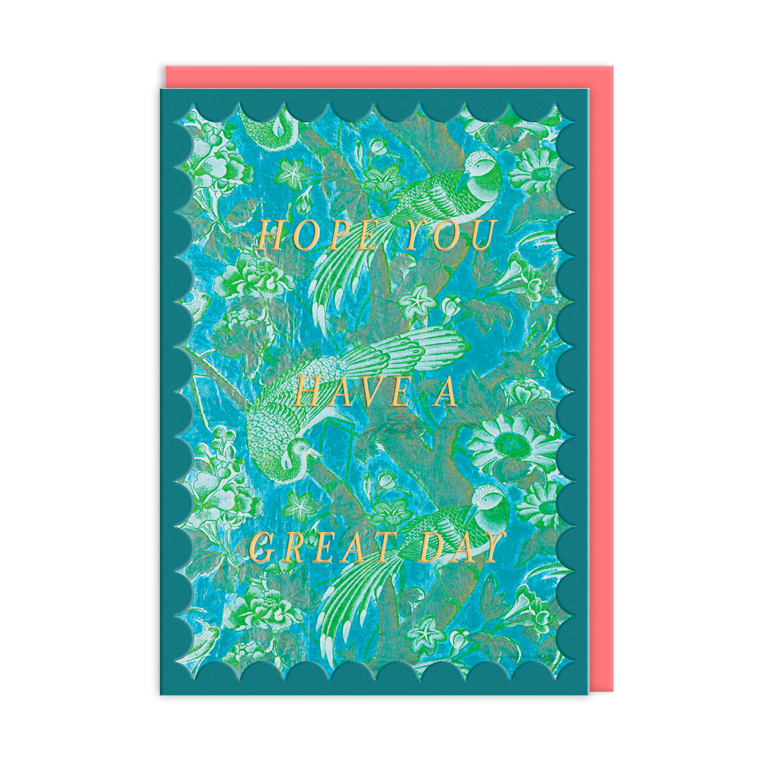 Picture of Turquoise Birds of Paradise Greeting Card (12618)