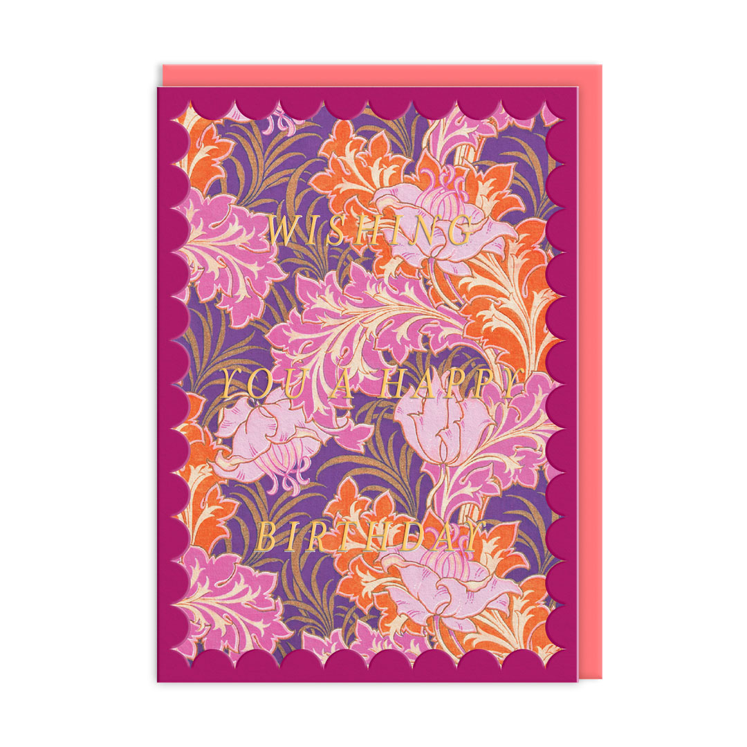 Picture of Scalloped Bold Warm Leaves Greeting Card (12621)