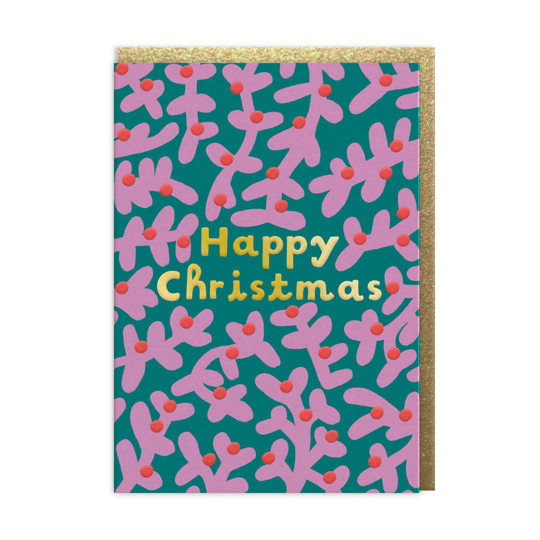 Picture of Happy Christmas Foliage Greeting Card (12758)