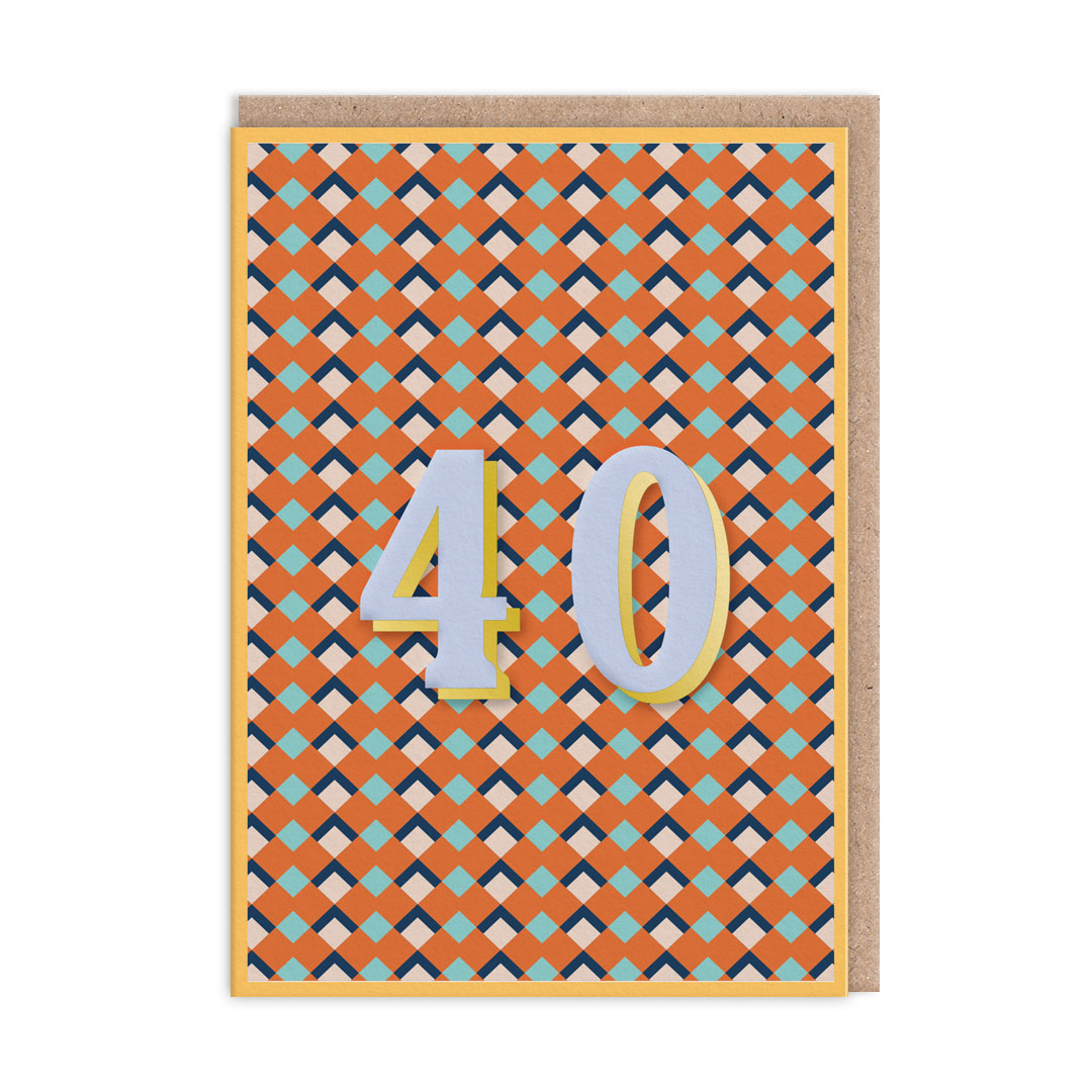 Picture of 40 Geometric Birthday Card (12770)