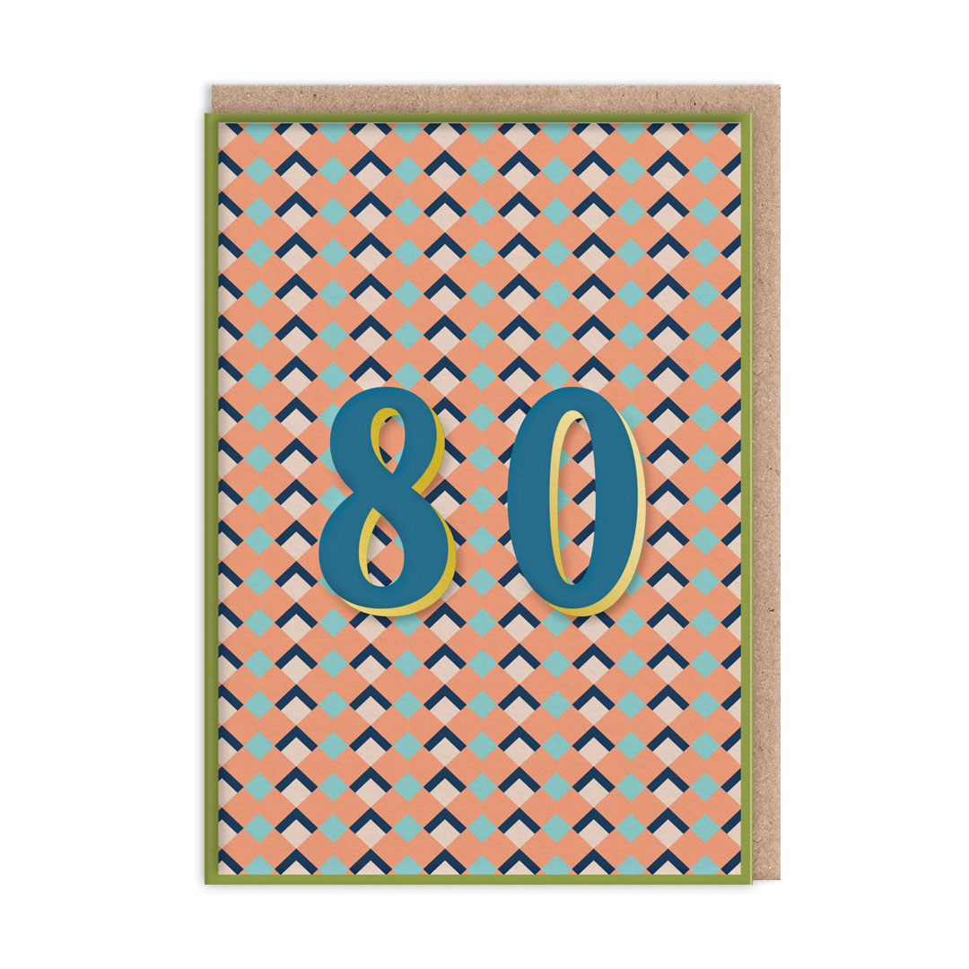 Picture of 80 Geometric Birthday Card (12774)