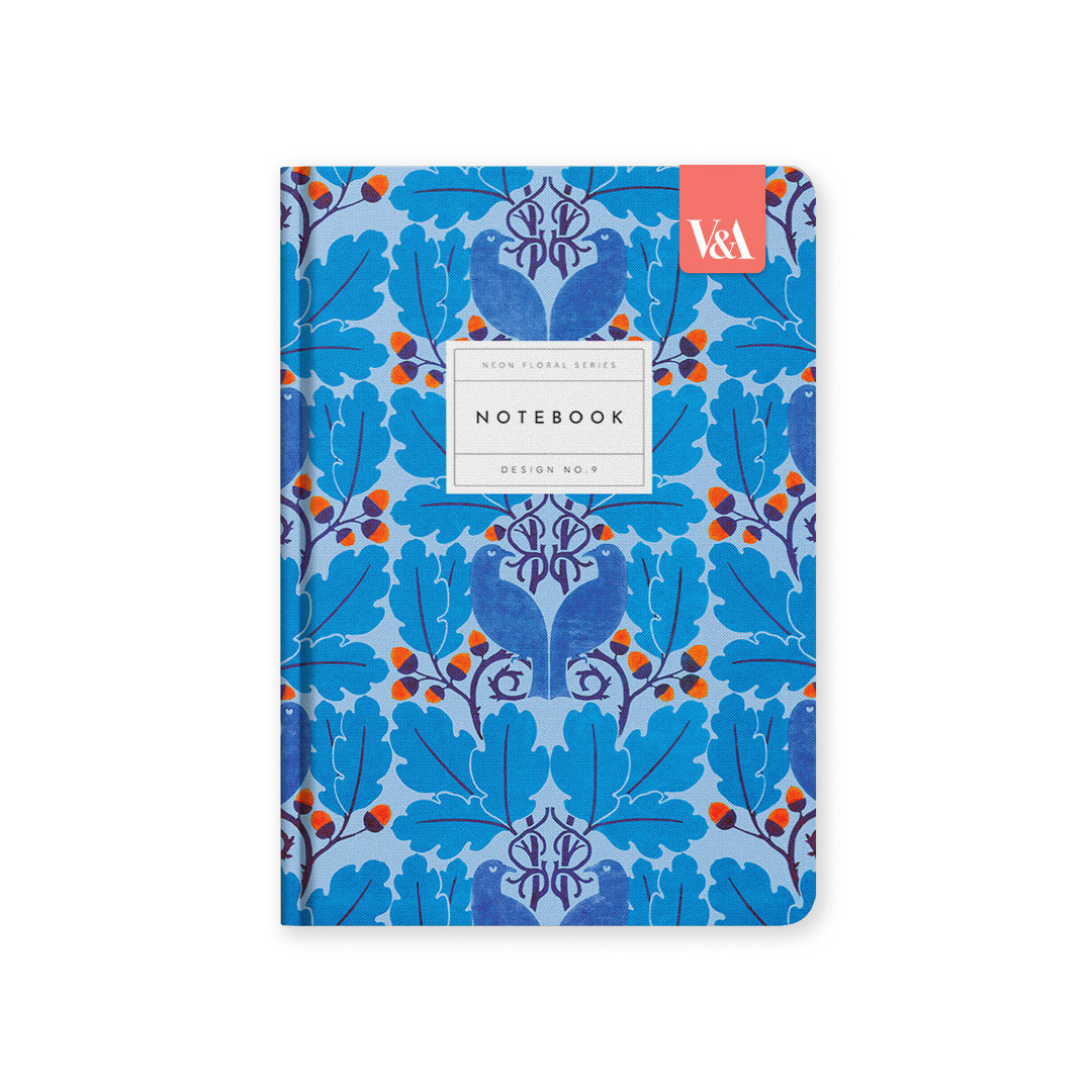 Picture of Neon Floral Blue Birds Hardback Notebook (12836)