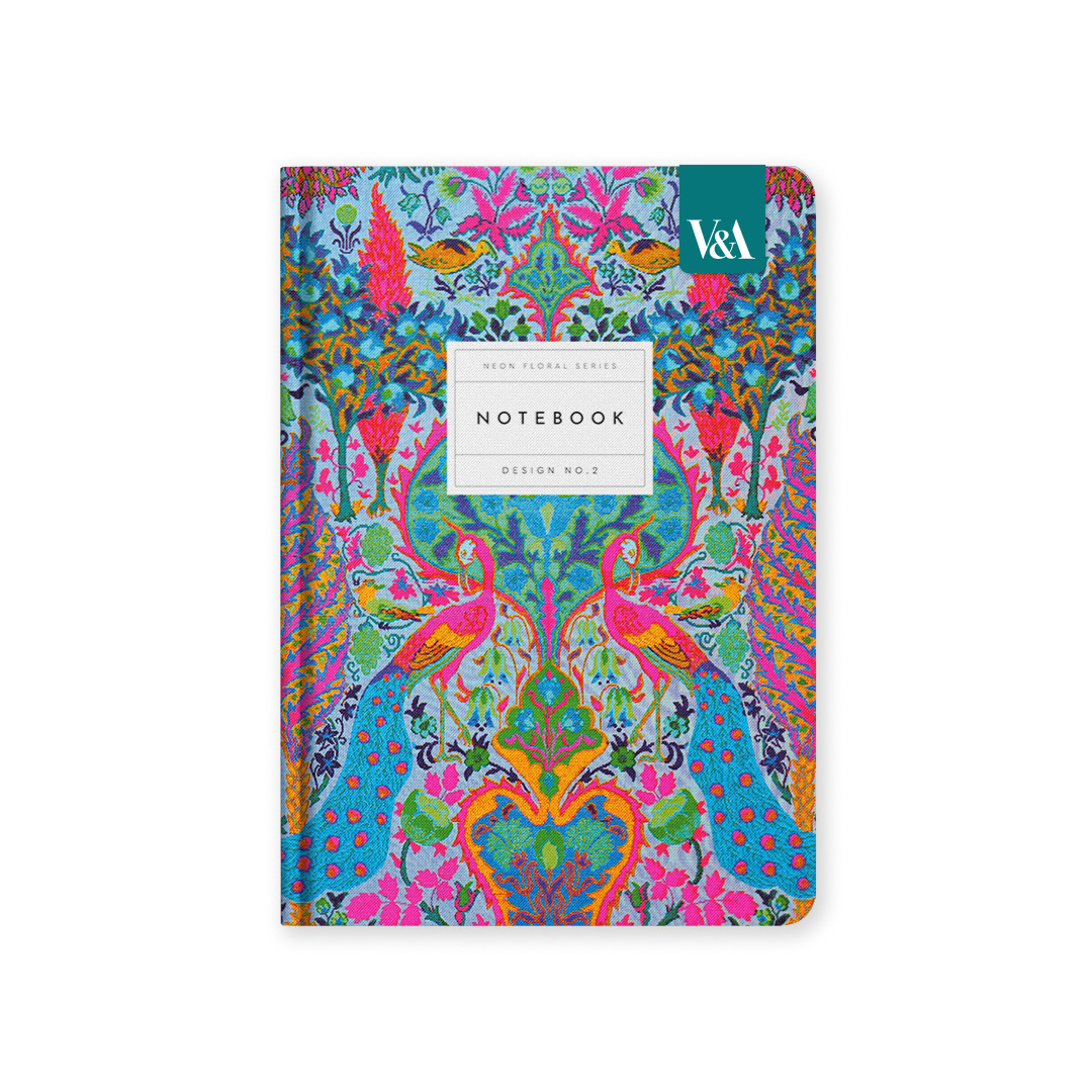Picture of Floral Turquoise Peacock Hardback Notebook (12839)