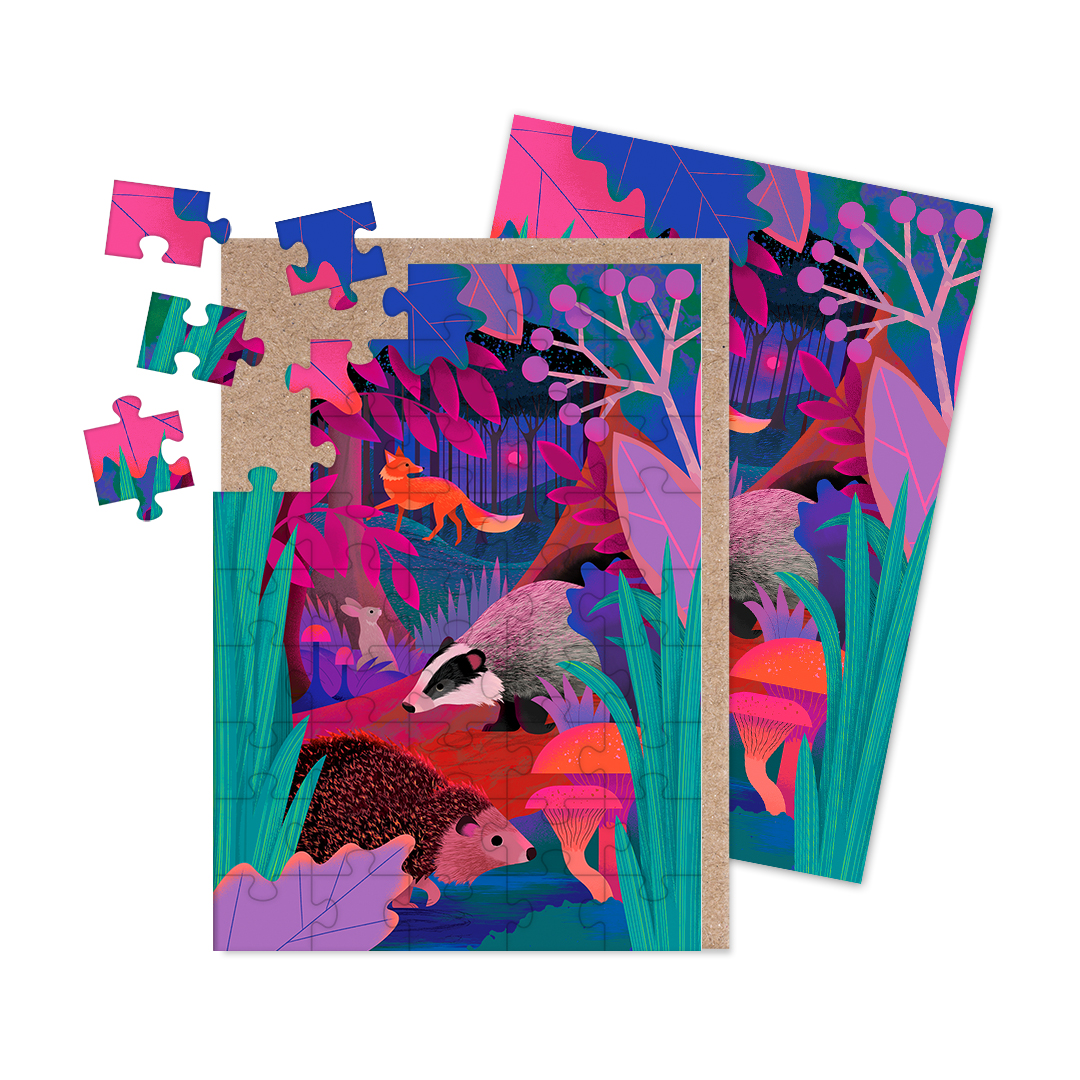 Picture of UK Mammals Jigsaw Greeting Card (12937)