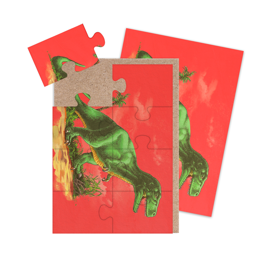 Picture of T-Rex Jigsaw Greeting Card (12964)