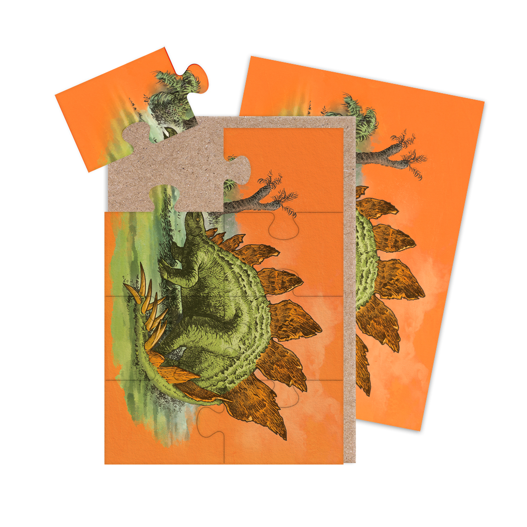Picture of Stegosaurus Jigsaw Greeting Card (12965)